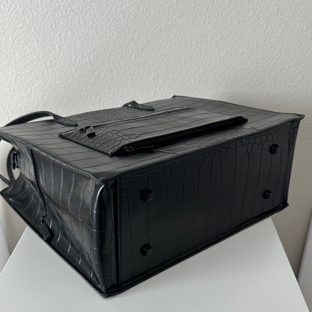 BEIS Black Croc-Embossed Work Tote - Picture 6 of 7